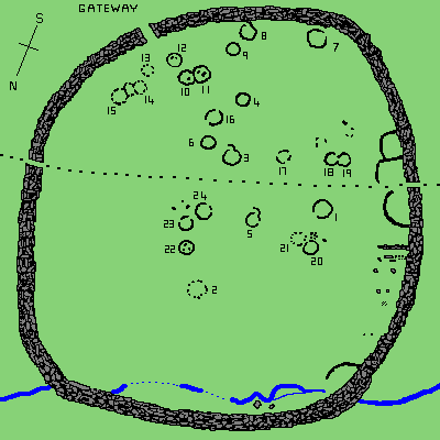 A diagram of the entire Grimspound site