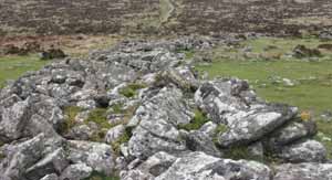 The remains of the perimeter wall at Grimspound