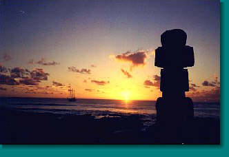 Sunset over Easter Island