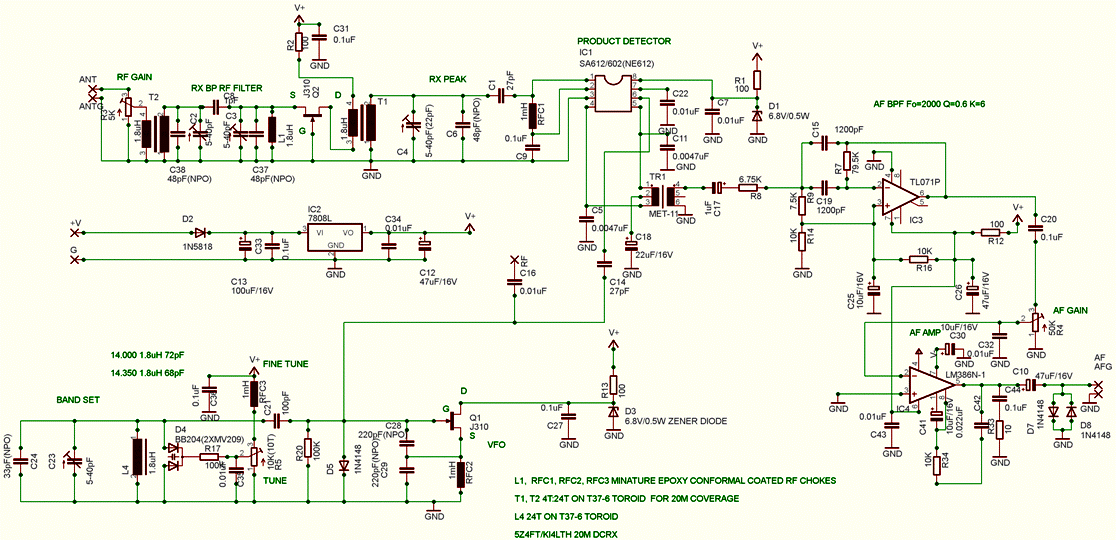 Direct Conversion Receiver. 12v dc schematic wiring diagram 