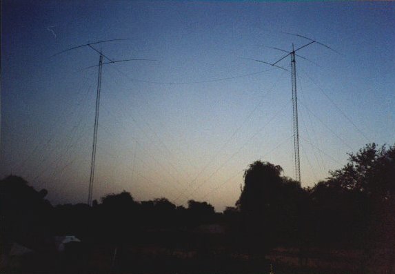 Low Band antennas at sunset.