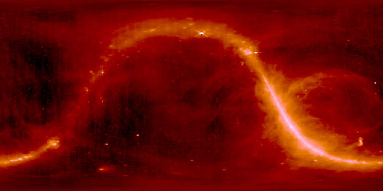The entire sky, imaged at a wavelength of 74 cm (408 MHz)