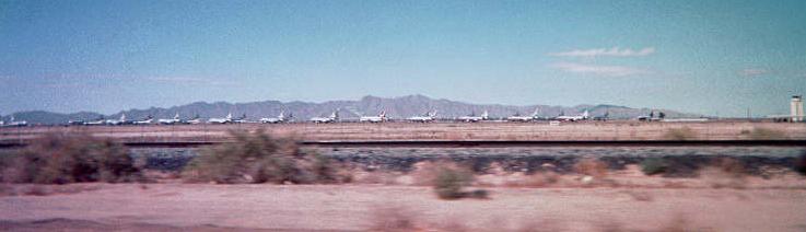 Jets in storage at Goodyear Airport