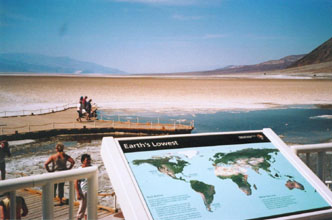 Informative display showing all the places on Earth that lie below sea level.