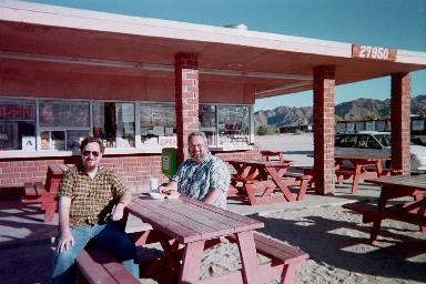 WB6WKB and N7JY at a burger stand