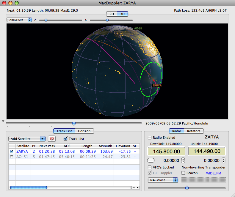 Ham Satellite Tracking Program