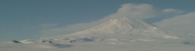 Mt. Erebus in clouds