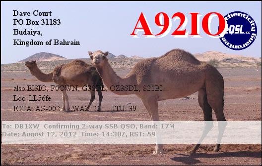 A92IO QSL-Card