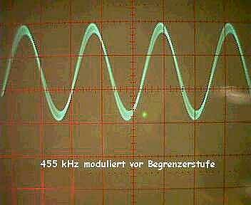 moduliertes 455 kHz Signal vor Clipperstufe