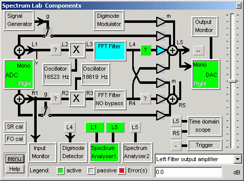 screenshot of circuit window for "SAQ-receiver 1"