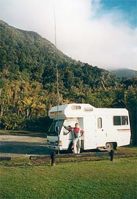 The Caravan from ZL2QB in New Zealand nr Pancake Rocks , Westland
