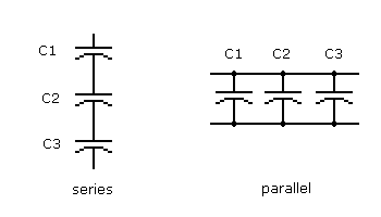 capacitors in series and in parallel