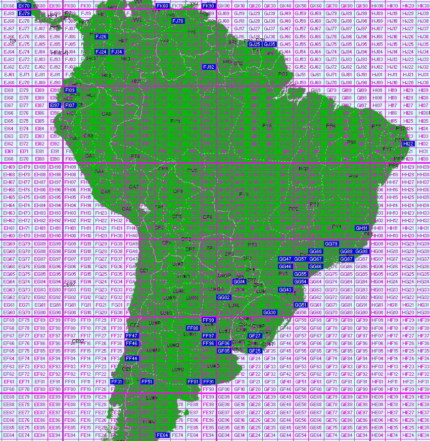 G0HVQ 6m South America squares