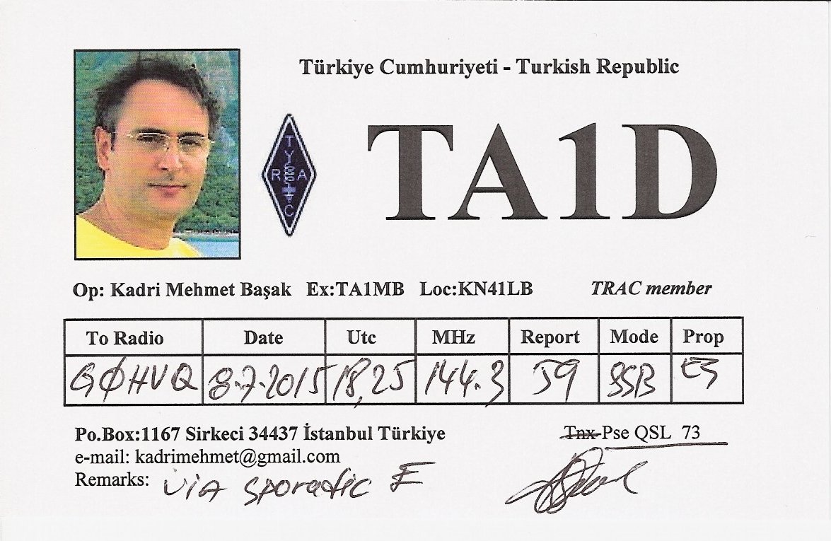 TA2D QSL card