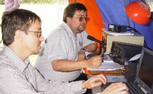 Chris (M5IMI) logging while Mike (G7OBS) handles the mic