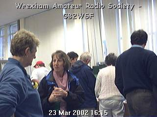Liz Cabban chats to a member of the public....