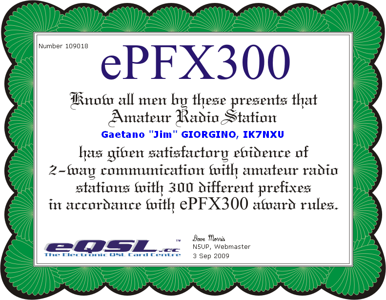 ePFX 300 CERTIFICATE