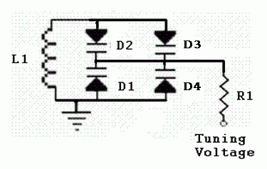 Circuit with 4 Varactor Diodes.