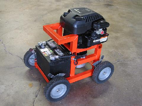 Lawnmower powered alternator
