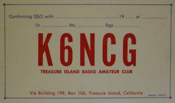 K6NCG 1958 QSL CARD