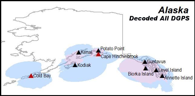 The Nine AK DGPS Stations (2 now decom)