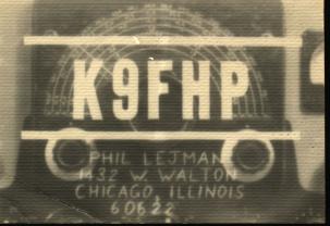 K9FHP QSL card from 1971