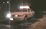 Police car with lights flashing