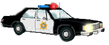 Police car with flashing lights