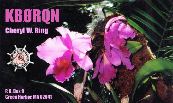 KB0RQN Orchid QSL card