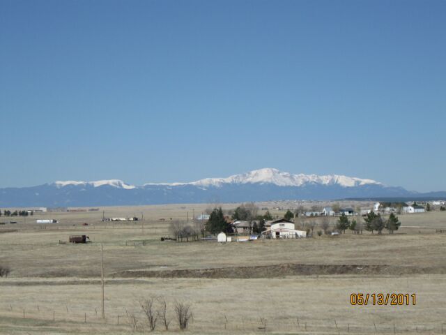 Pikes Peak out my back door 40 some miles away