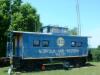 A side view of the caboose.  The power, rotor cable, and coax for the 6M station were fed through a window.