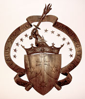 Woodcarved Carmelite Coat of Arms, a gift to Carmel