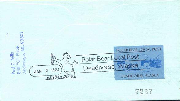 Back side of the Polar Bear Local Post cover shown above.