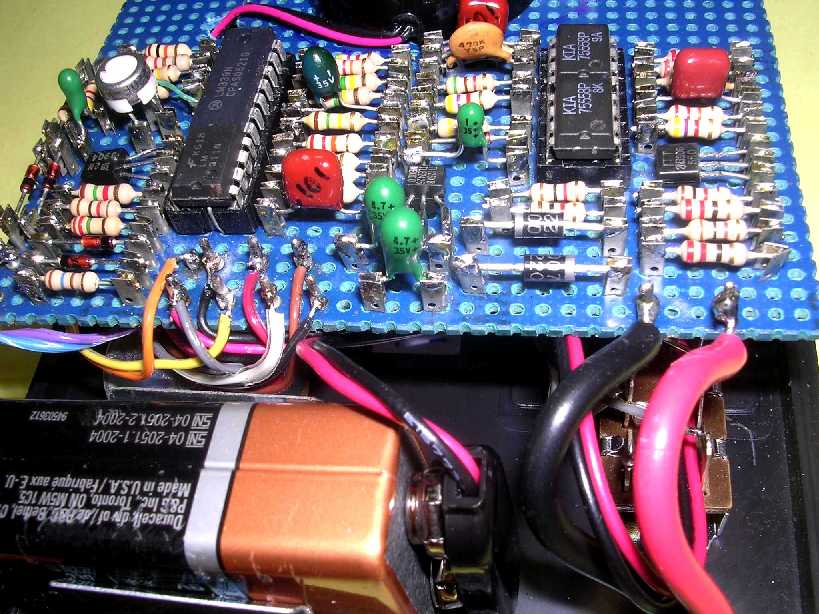 Internal view of circuit board on completed Cap ESR meter