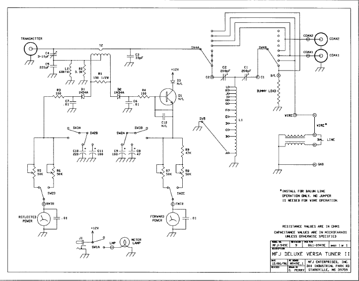 Measuring the MFJ949B Antenna Tuner