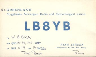 LB8YB (OX, Greenland), 1955