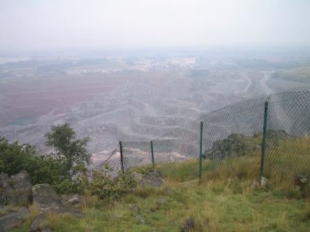 View from the summit into the quarry