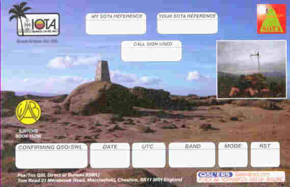 M1EYP QSL card - NW-056 made it onto the back of the card (inset)