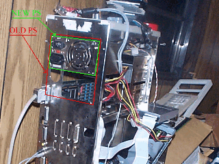 Case rear, power supply