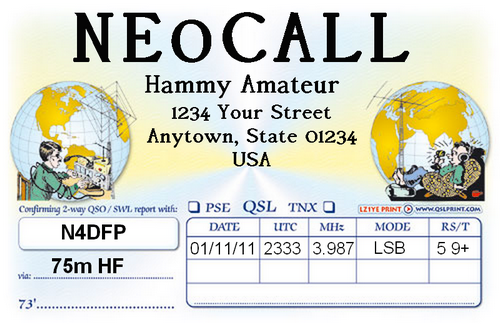 Sample QSL Card