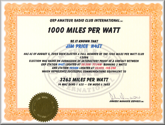 1000 miles per watt award