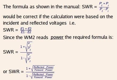SWR formula
