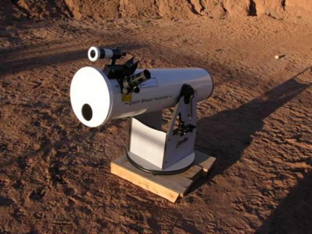 Dobsonian Telescope with Solar Filter installed.