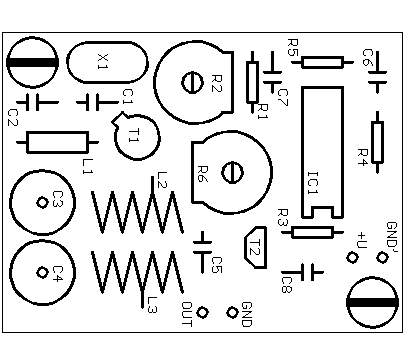 Ardf+Transmitter The exact dimensions of the PCB are 2.0 x 1.5 inch (50.8 x 38.1 mm).