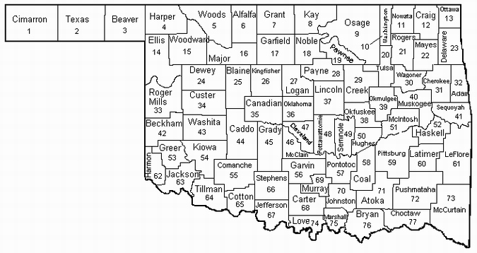 OK Counties Map