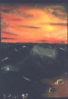 Choppy seas at sunrise