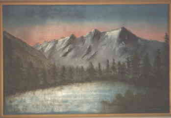 Mountain and lake at sunrise