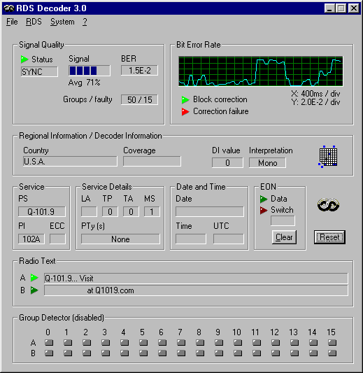 RDSDec 3.0 screenshot of KQXT, 101.9, San Antonio, TX