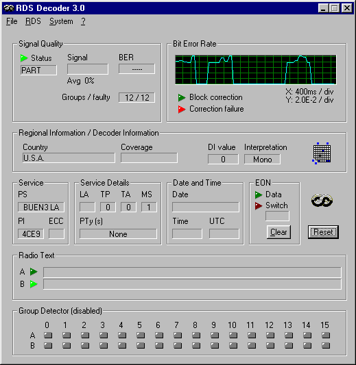 RDSDec 3.0 screenshot of KXBT, 104.9, Dripping Springs, TX