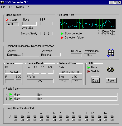 RDSDec 3.0 screenshot of KAJA, 97.3, San Antonio, TX